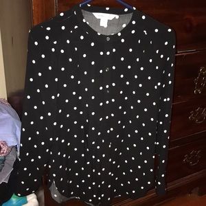 Cute long sleeve tunic Polk a dot shirt